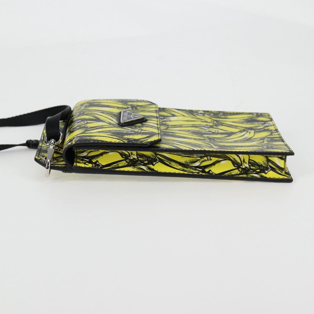 PRADA Smartphone Case Pouch Safiano Yellow 2ZH068 Auth 139022M