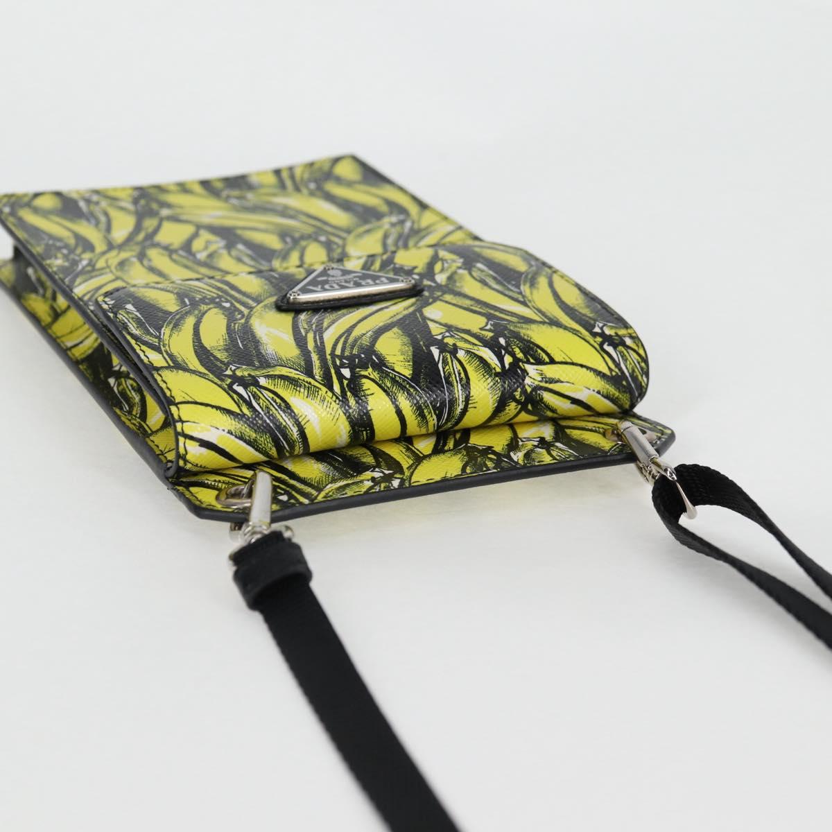 PRADA Smartphone Case Pouch Safiano Yellow 2ZH068 Auth 139022M