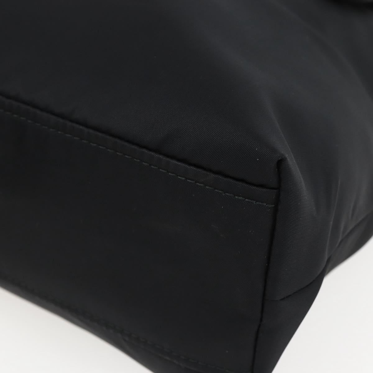 PRADA Hand Bag Nylon 2way Black Silver Auth 139041V