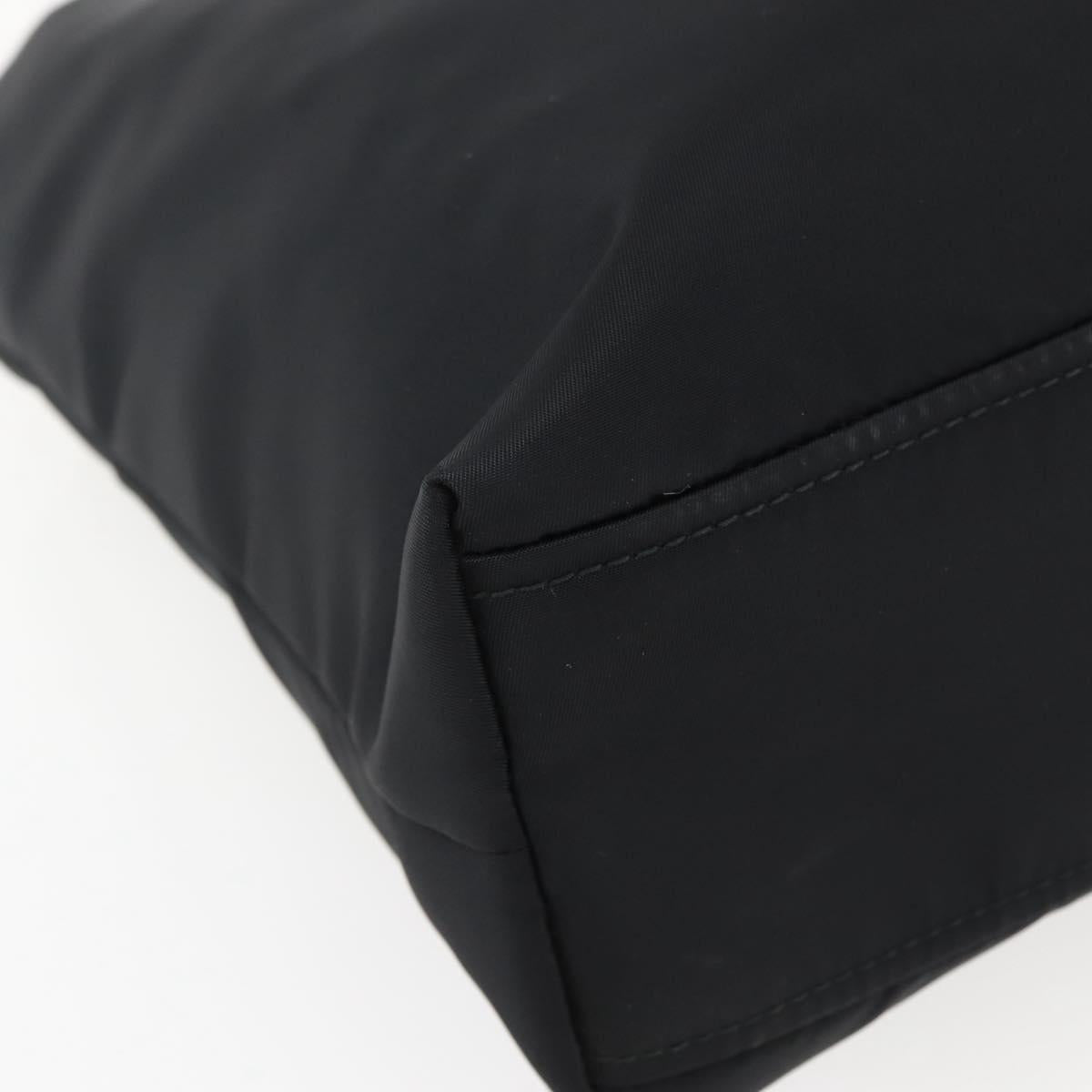 PRADA Hand Bag Nylon 2way Black Silver Auth 139041V