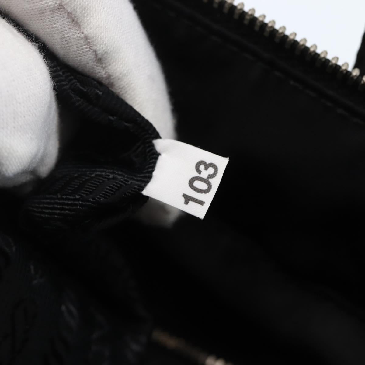 PRADA Hand Bag Nylon 2way Black Silver Auth 139041V