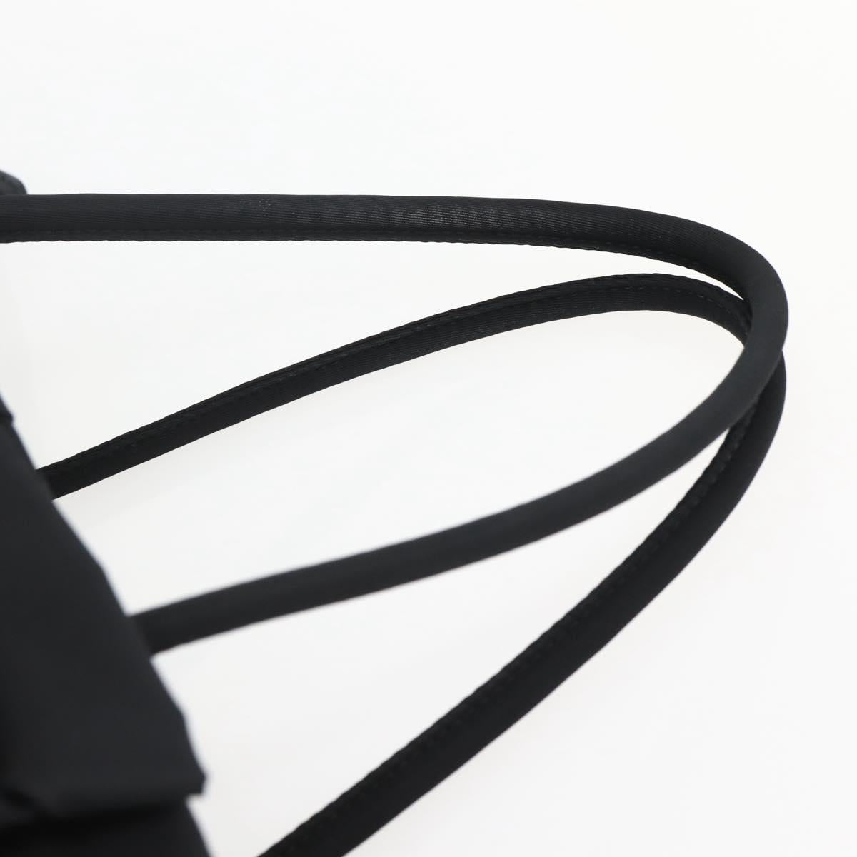 PRADA Hand Bag Nylon 2way Black Silver Auth 139041V