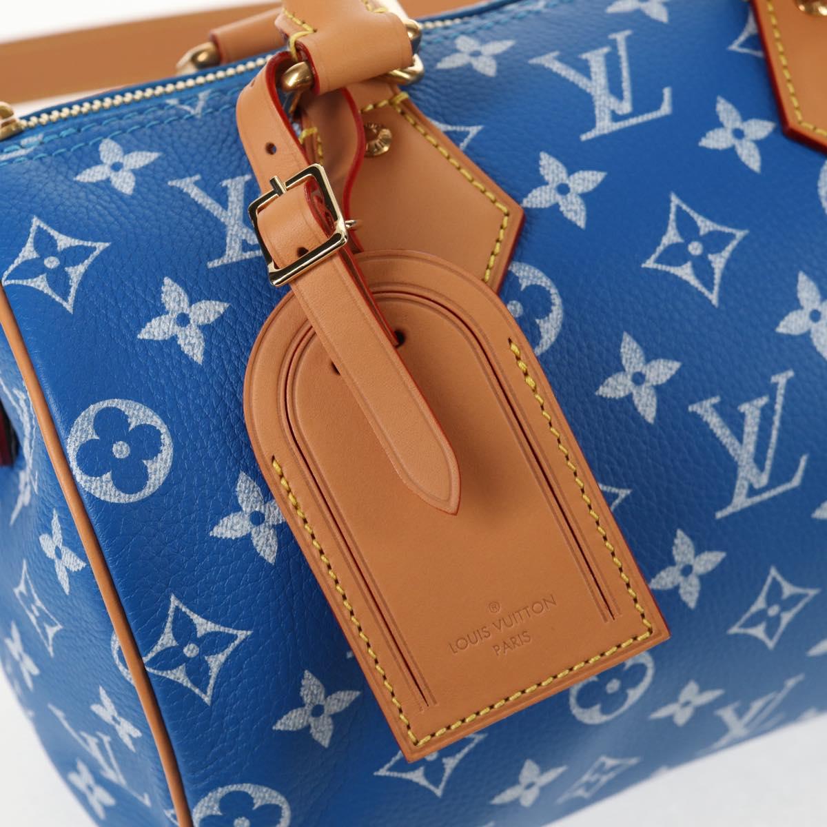 LOUIS VUITTON Monogram Speedy P9 Bandouliere 25 Bag Blue M24424 LV Auth 139046SM