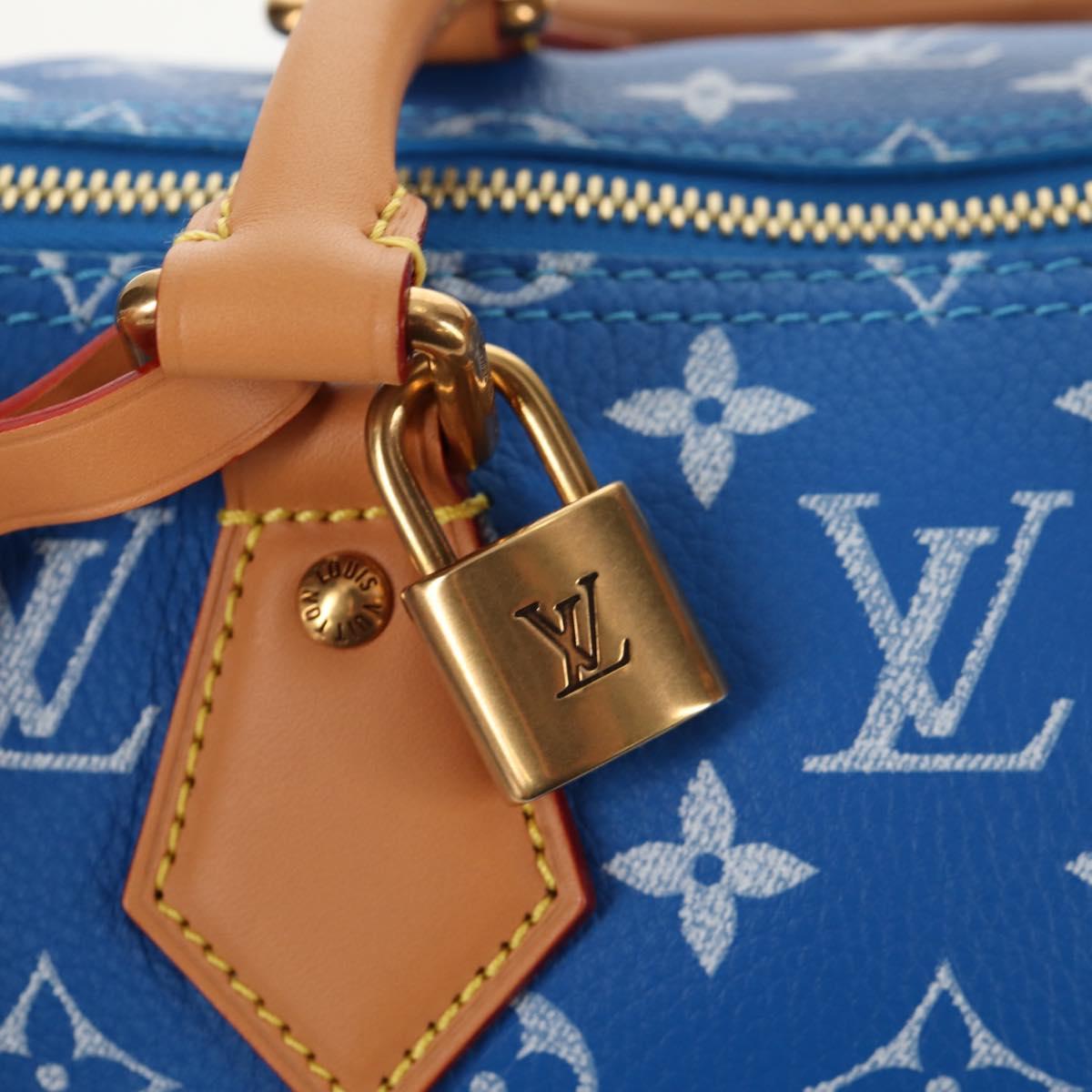 LOUIS VUITTON Monogram Speedy P9 Bandouliere 25 Bag Blue M24424 LV Auth 139046SM