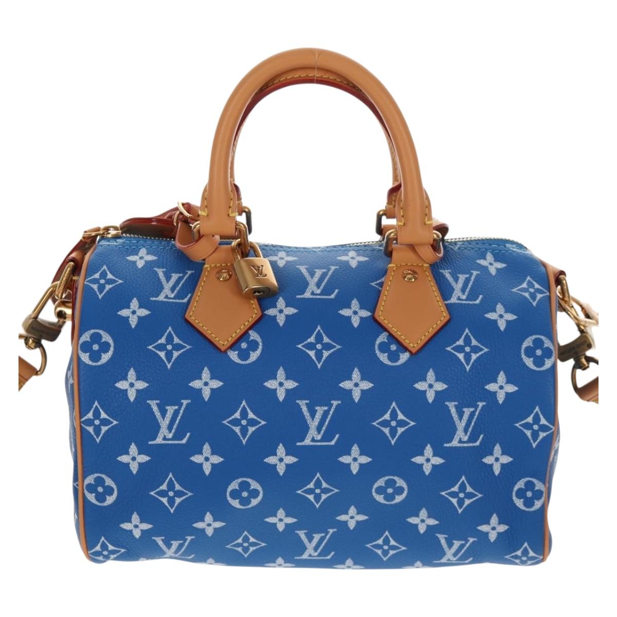 LOUIS VUITTON Monogram Speedy P9 Bandouliere 25 Bag Blue M24424 LV Auth 139046SM