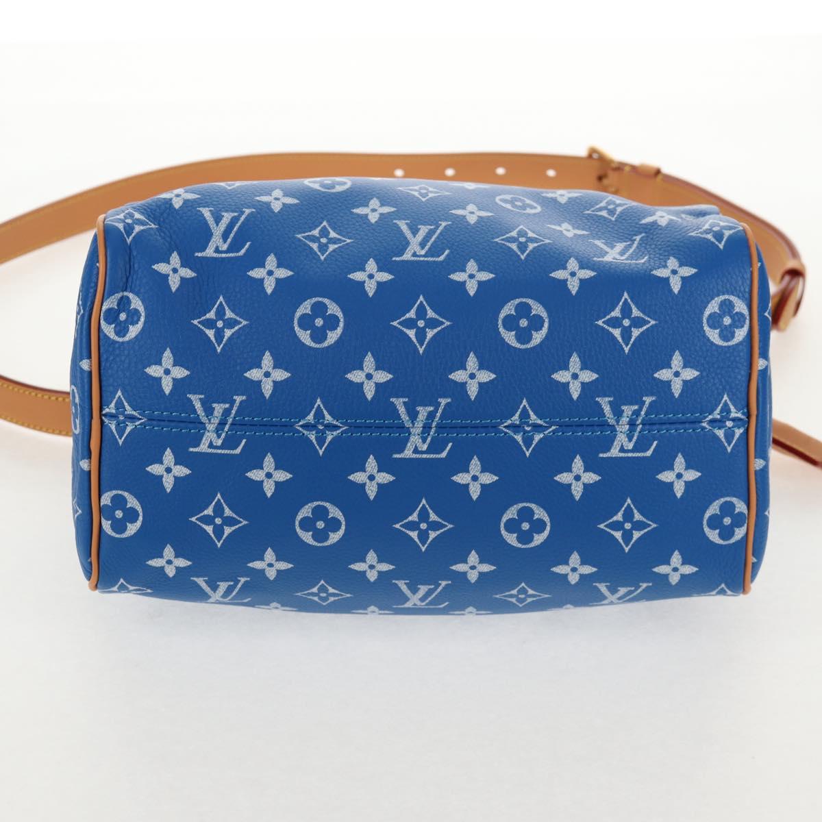 LOUIS VUITTON Monogram Speedy P9 Bandouliere 25 Bag Blue M24424 LV Auth 139046SM