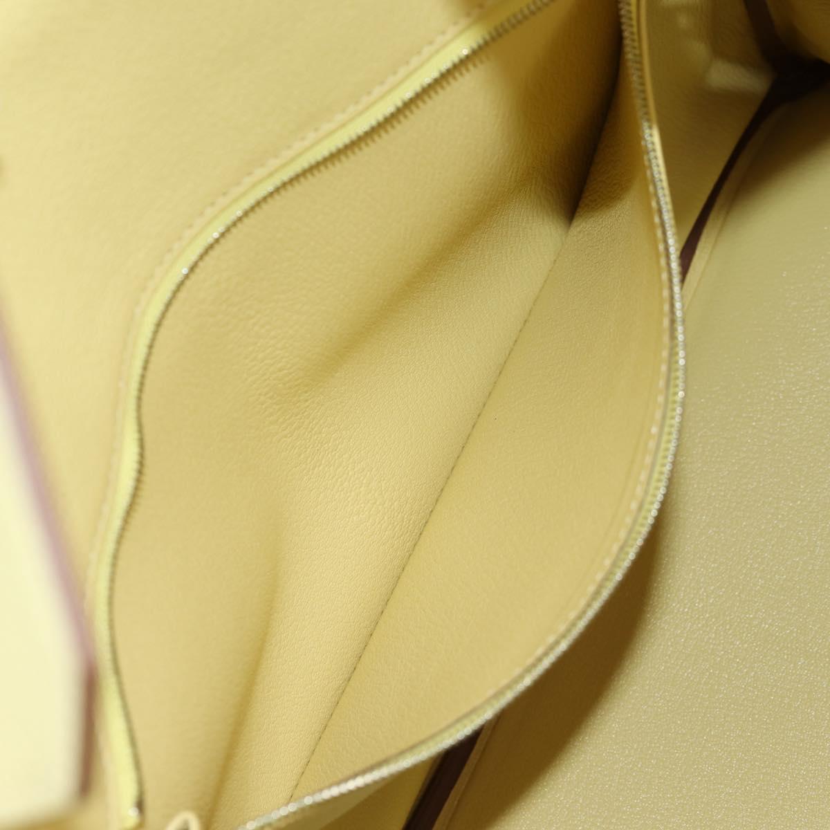 HERMES Birkin 35 Hand Bag Leather Yellow Silver Auth 139051M