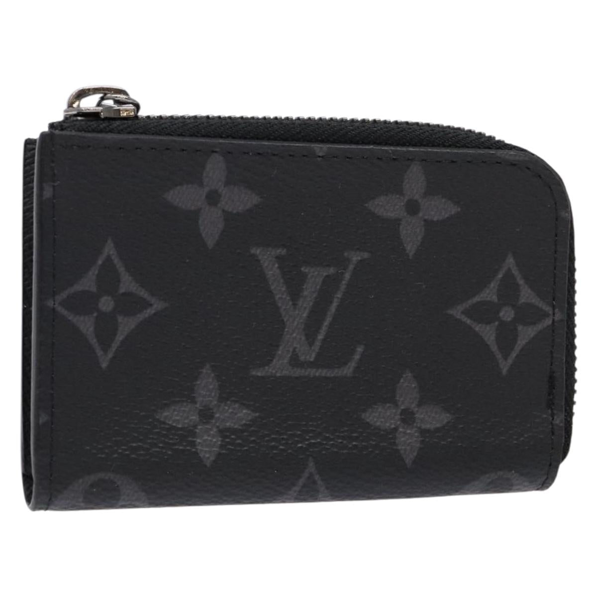 LOUIS VUITTON Monogram Eclipse Porte monnaie Jour Coin Purse M63536 Auth 139056