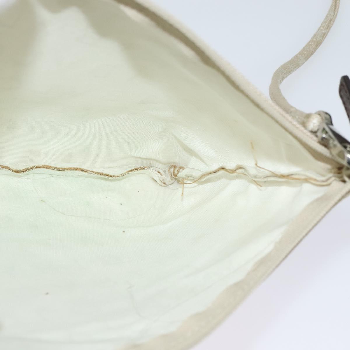 BVLGARI Logo Mania Tote Bag Canvas Beige Silver Auth 139062