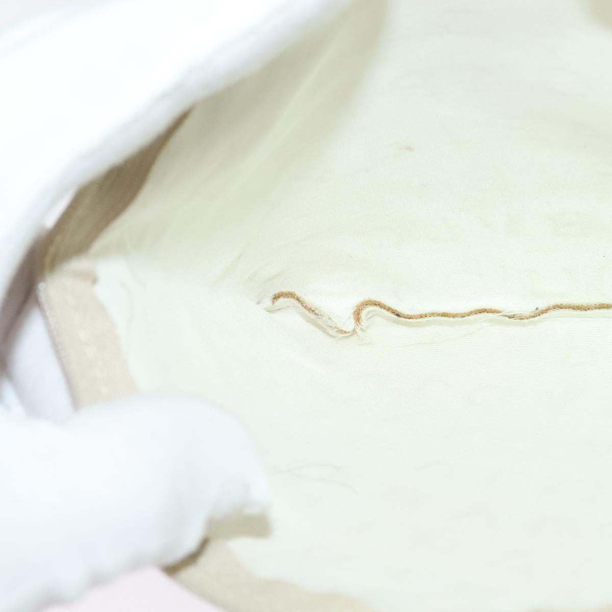 BVLGARI Logo Mania Tote Bag Canvas Beige Silver Auth 139062