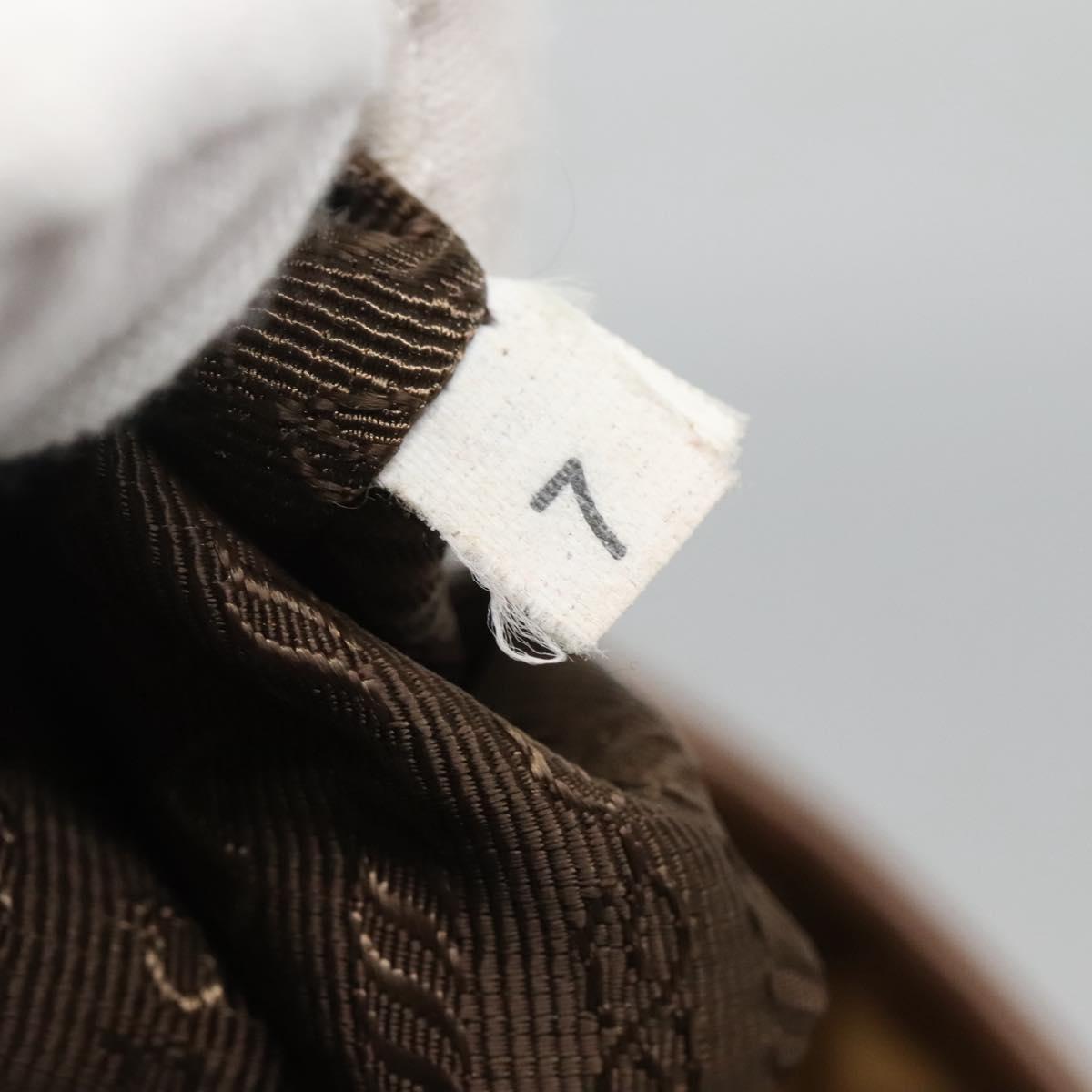 PRADA Tote Bag Nylon Brown Silver Auth 139072