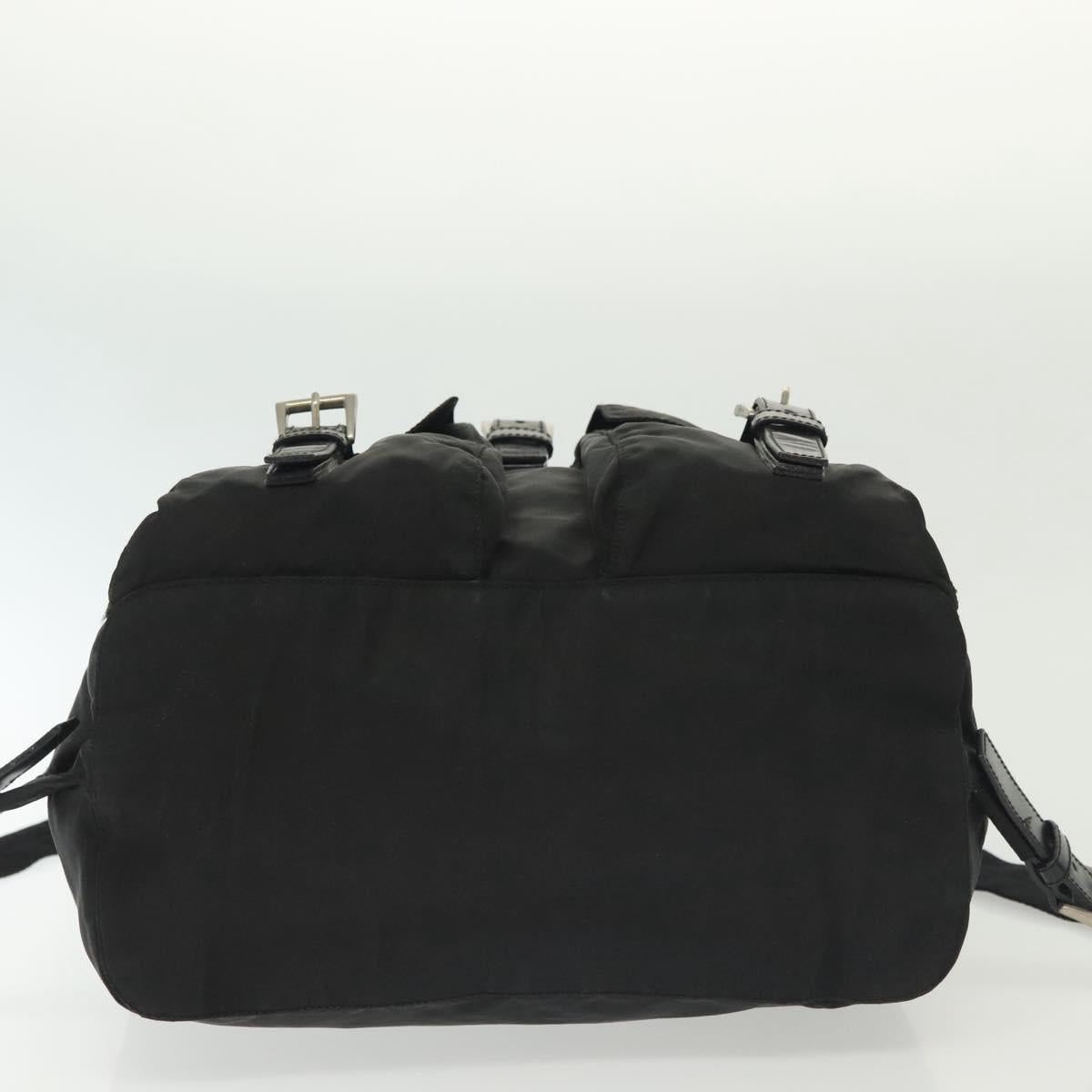 PRADA Backpack Nylon Black Silver Auth 139073