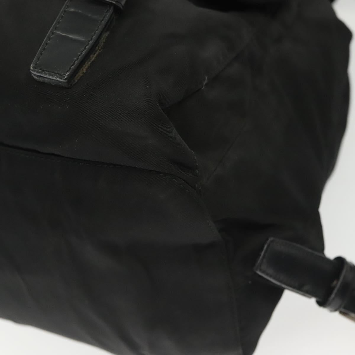 PRADA Backpack Nylon Black Silver Auth 139073