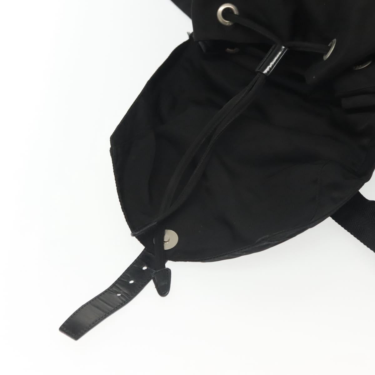PRADA Backpack Nylon Black Silver Auth 139073