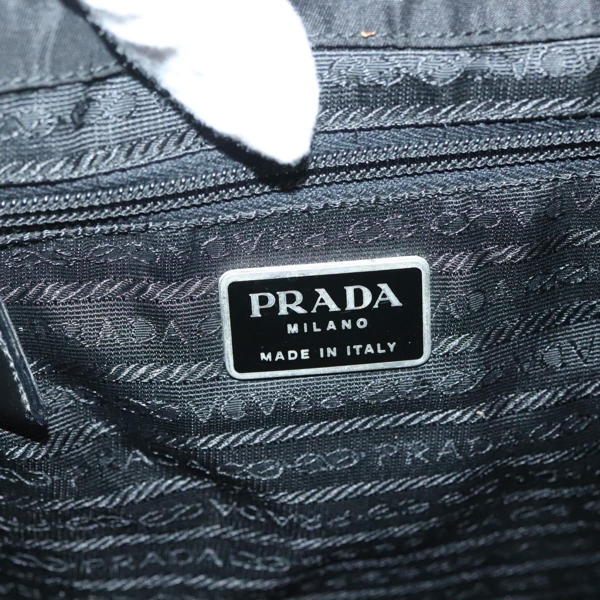 PRADA Backpack Nylon Black Silver Auth 139073