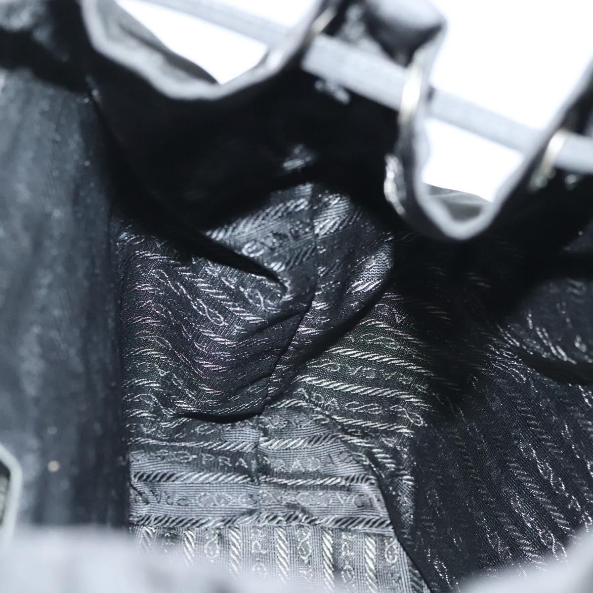 PRADA Backpack Nylon Black Silver Auth 139073