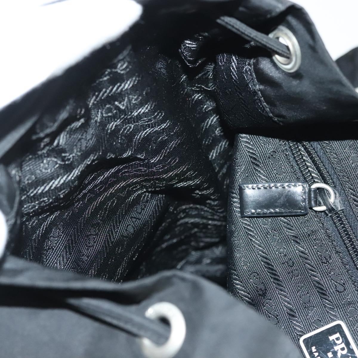 PRADA Backpack Nylon Black Silver Auth 139073