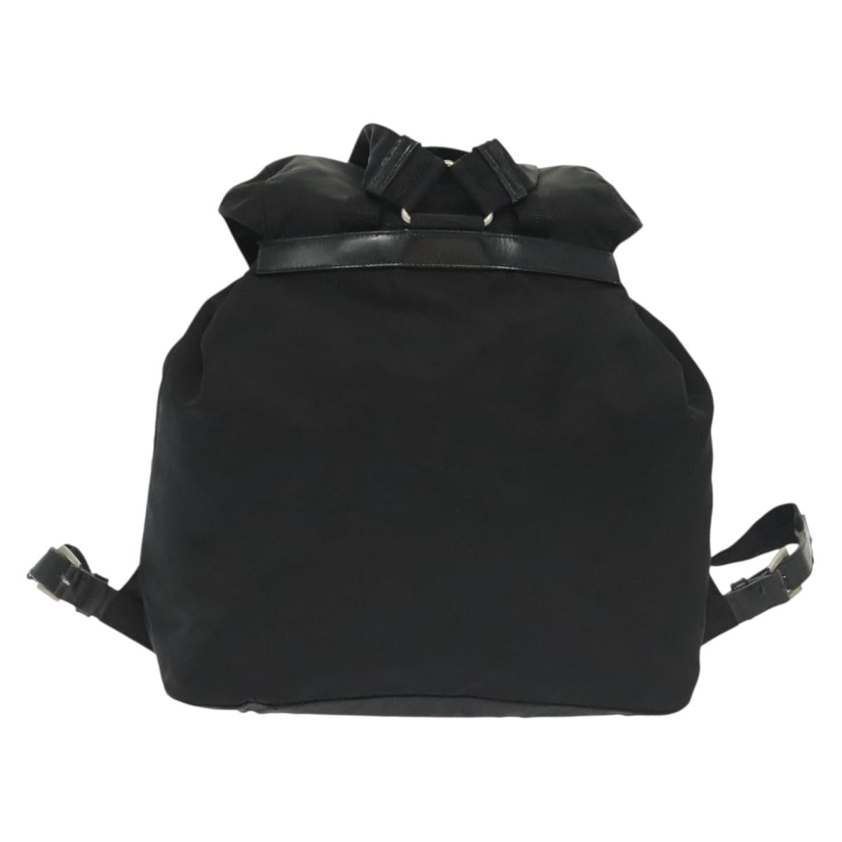 PRADA Backpack Nylon Black Silver Auth 139073