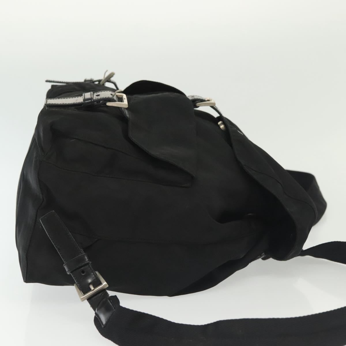 PRADA Backpack Nylon Black Silver Auth 139073