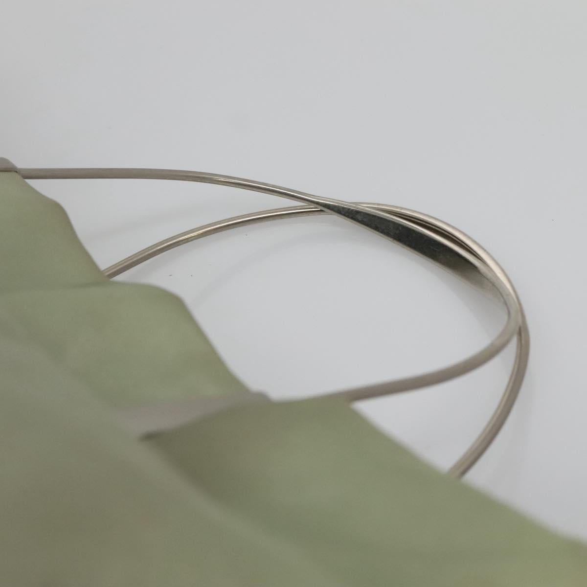 PRADA Tote Bag nylon metal Khaki Silver Auth 139074