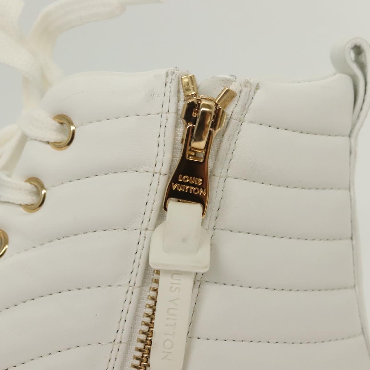 LOUIS VUITTON Stellar Tyne High Top Sneakers Leather White LV Auth 139090