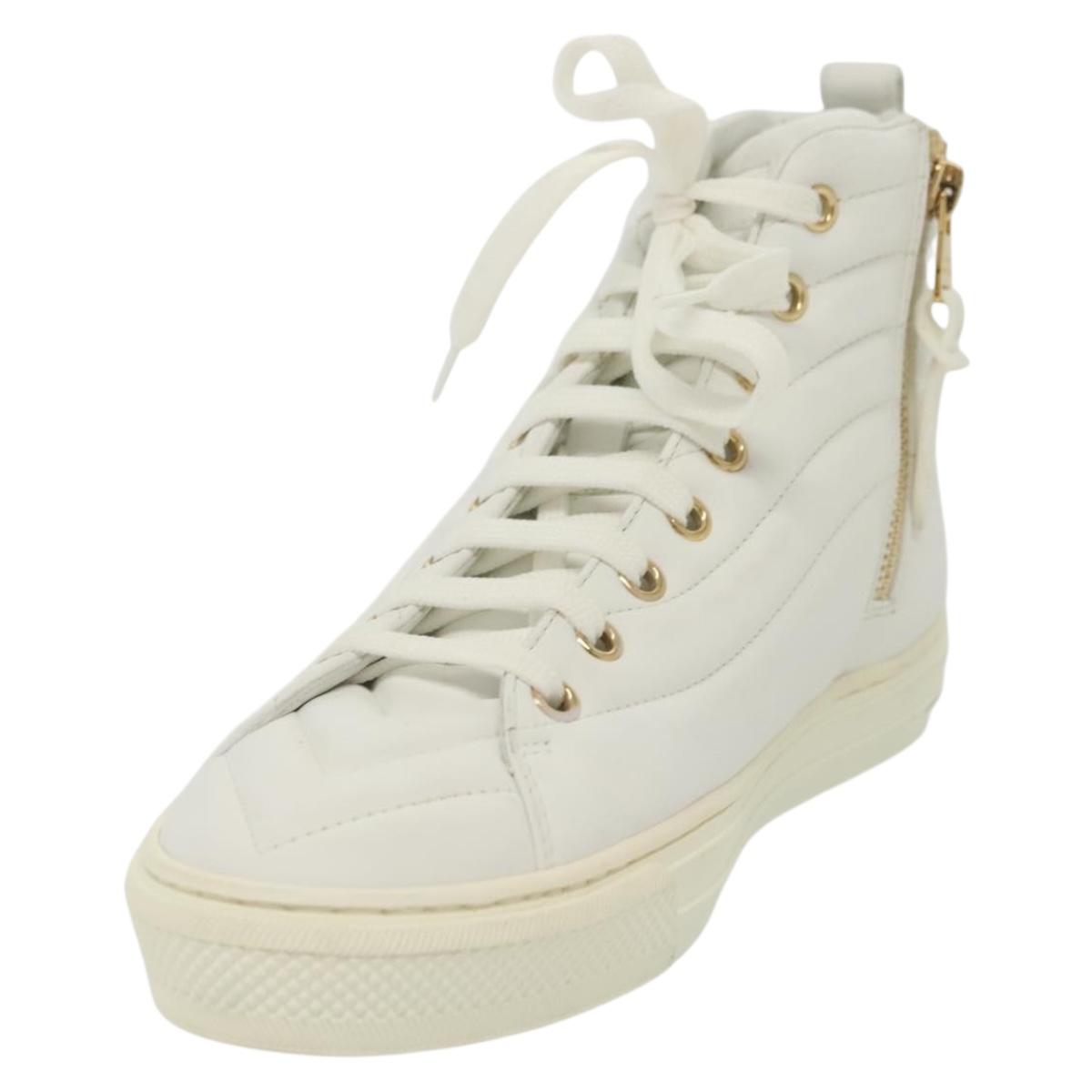 LOUIS VUITTON Stellar Tyne High Top Sneakers Leather White LV Auth 139090