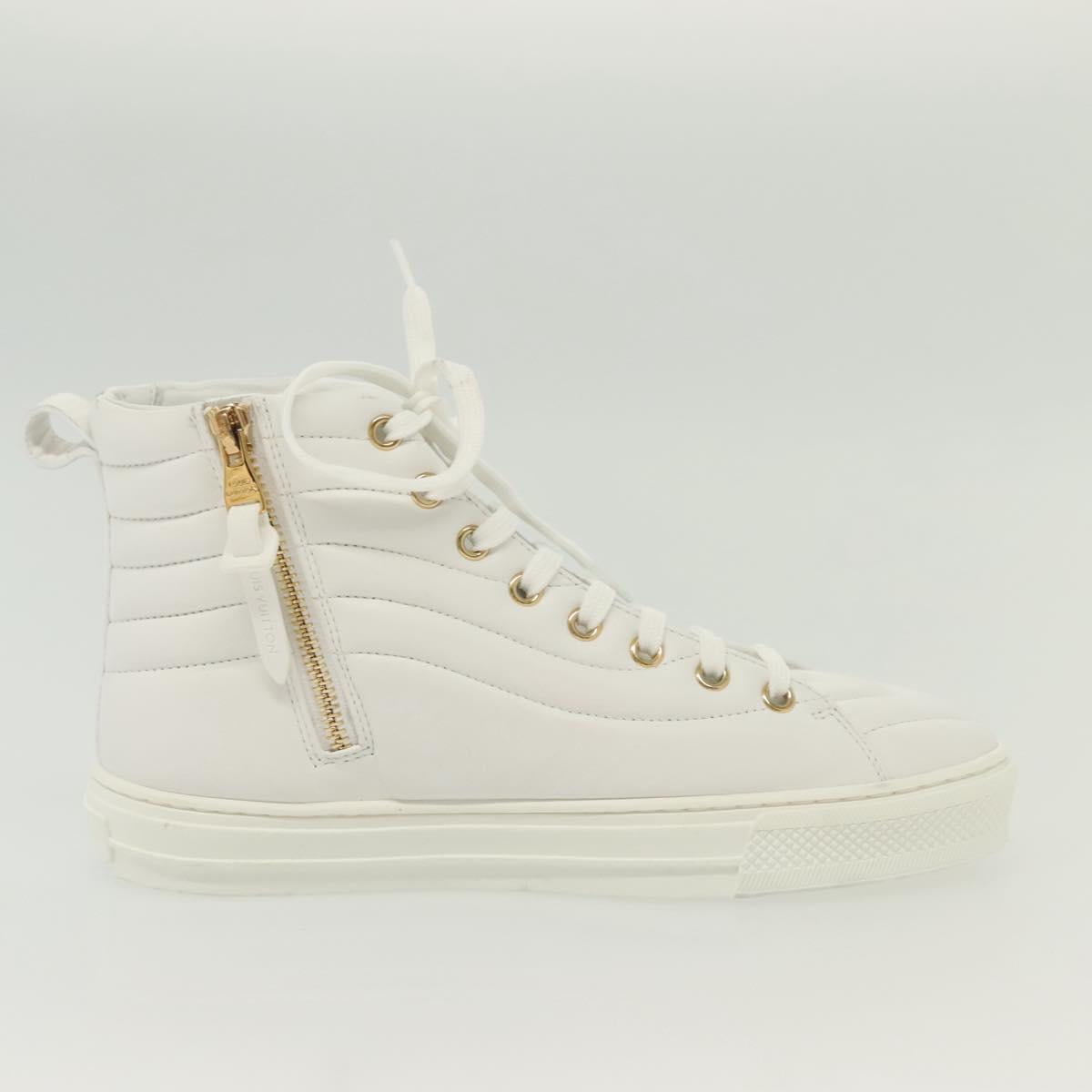 LOUIS VUITTON Stellar Tyne High Top Sneakers Leather White LV Auth 139090