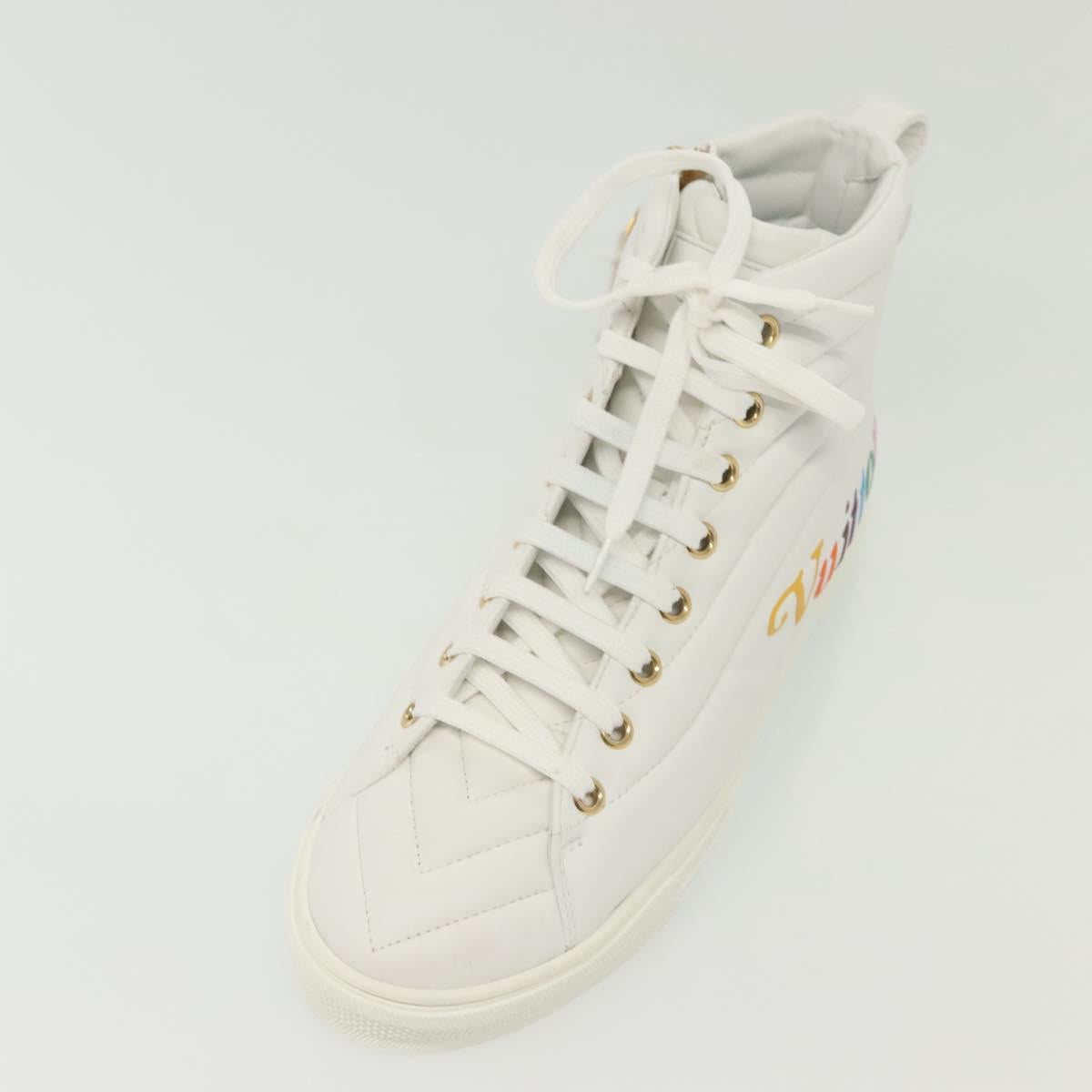 LOUIS VUITTON Stellar Tyne High Top Sneakers Leather White LV Auth 139090