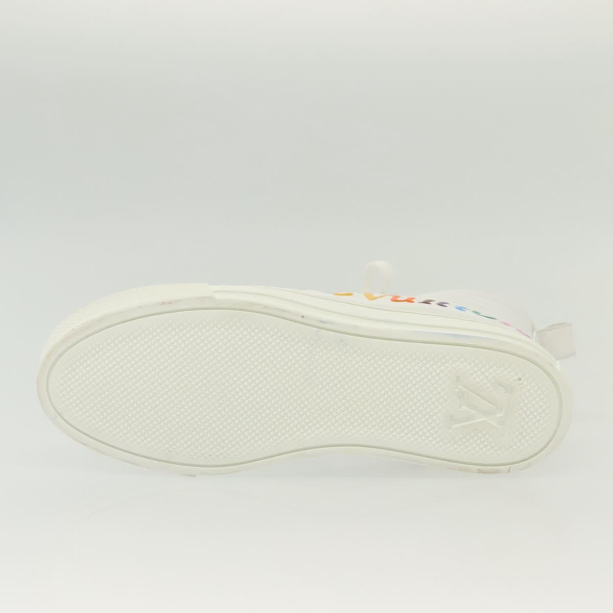 LOUIS VUITTON Stellar Tyne High Top Sneakers Leather White LV Auth 139090