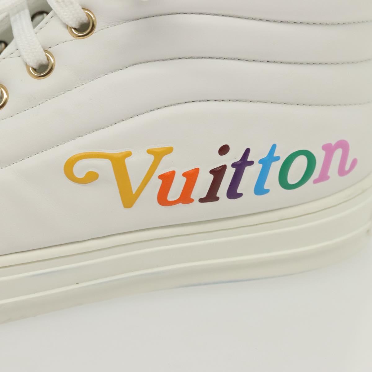 LOUIS VUITTON Stellar Tyne High Top Sneakers Leather White LV Auth 139090