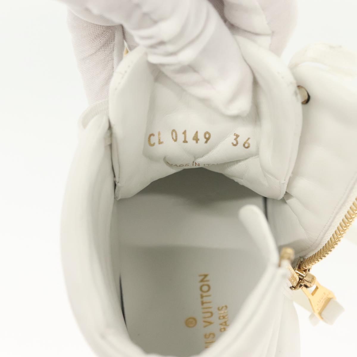 LOUIS VUITTON Stellar Tyne High Top Sneakers Leather White LV Auth 139090