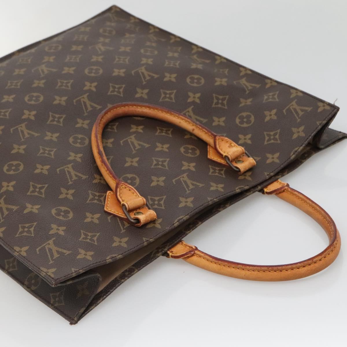 LOUIS VUITTON Monogram Sac Plat Hand Bag M51140 LV Auth 139114