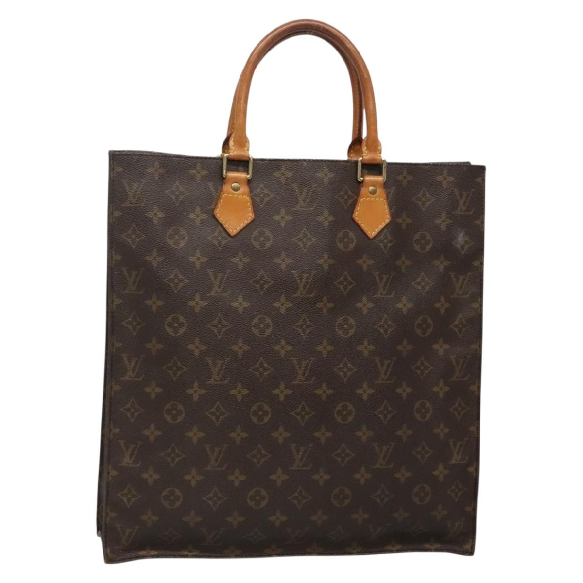 LOUIS VUITTON Monogram Sac Plat Hand Bag M51140 LV Auth 139115