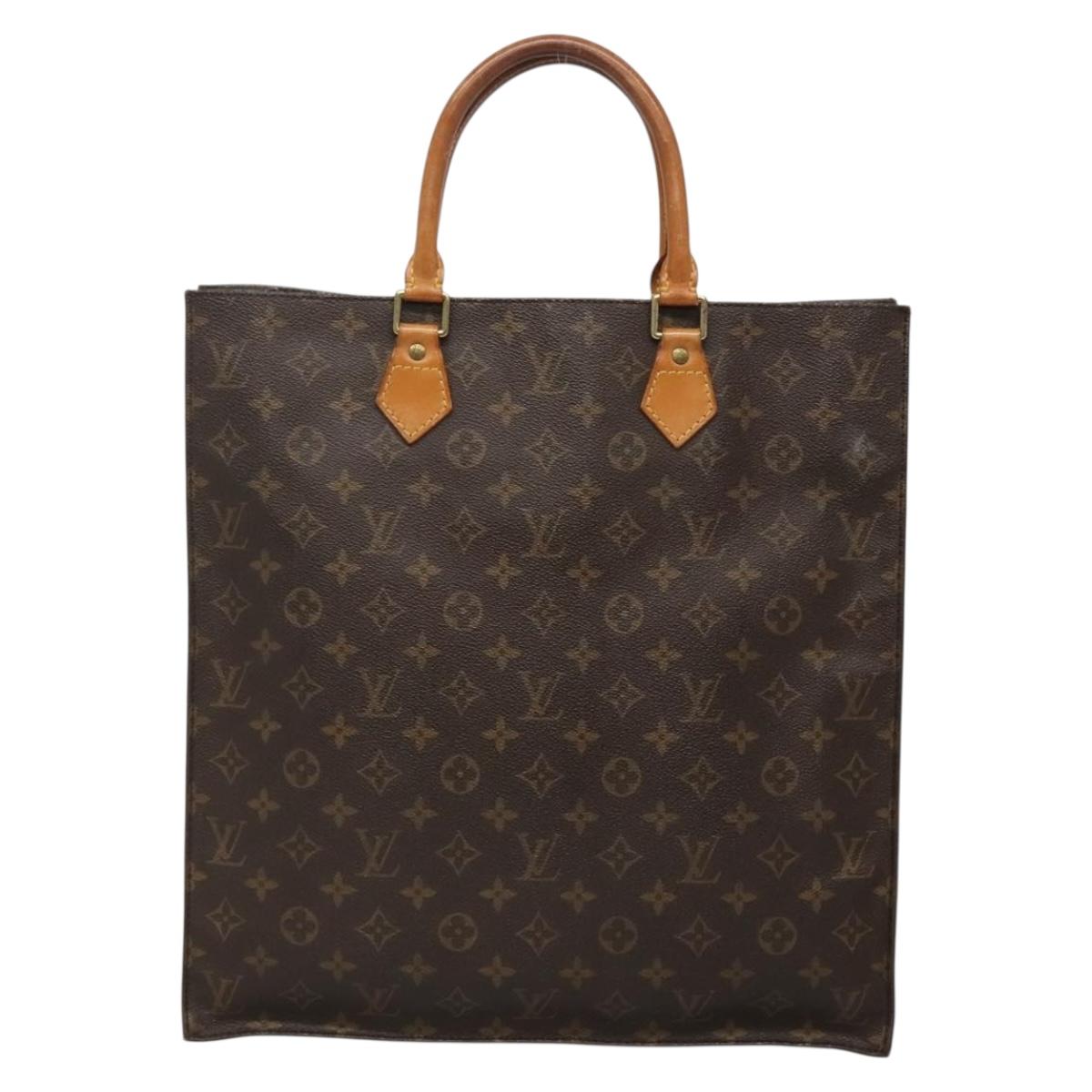 LOUIS VUITTON Monogram Sac Plat Hand Bag M51140 LV Auth 139115