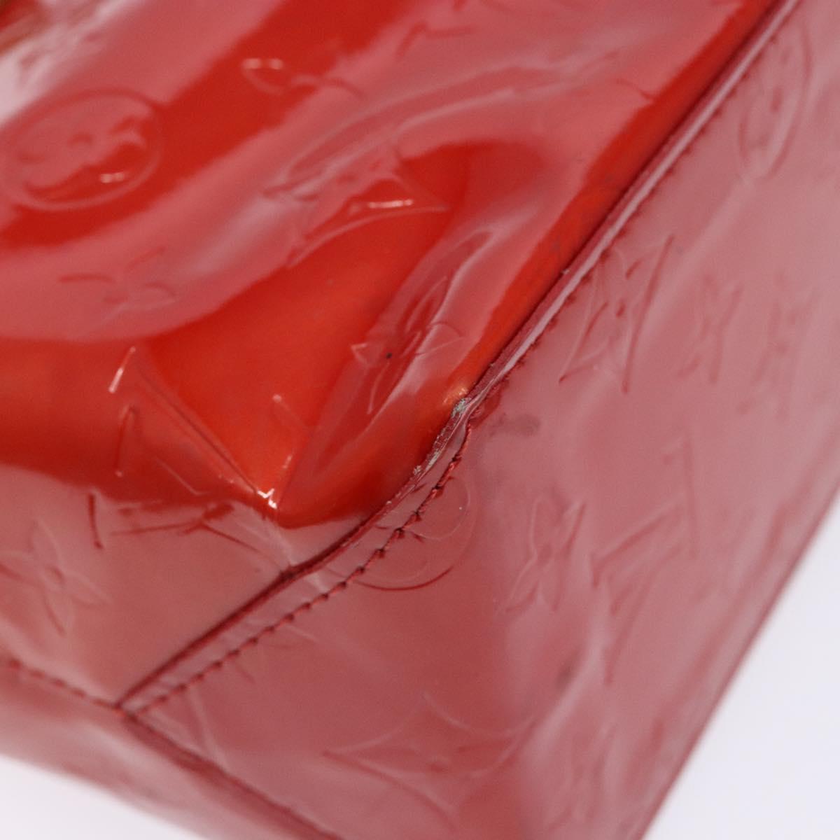 LOUIS VUITTON Monogram Vernis Reade PM Hand Bag Red Rouge M91088 LV Auth 139121