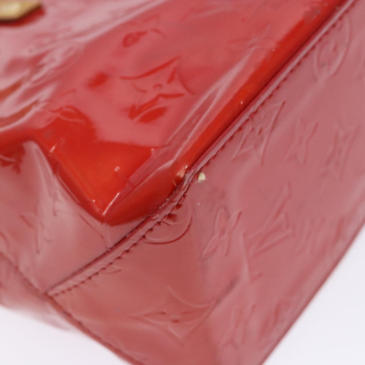 LOUIS VUITTON Monogram Vernis Reade PM Hand Bag Red Rouge M91088 LV Auth 139121