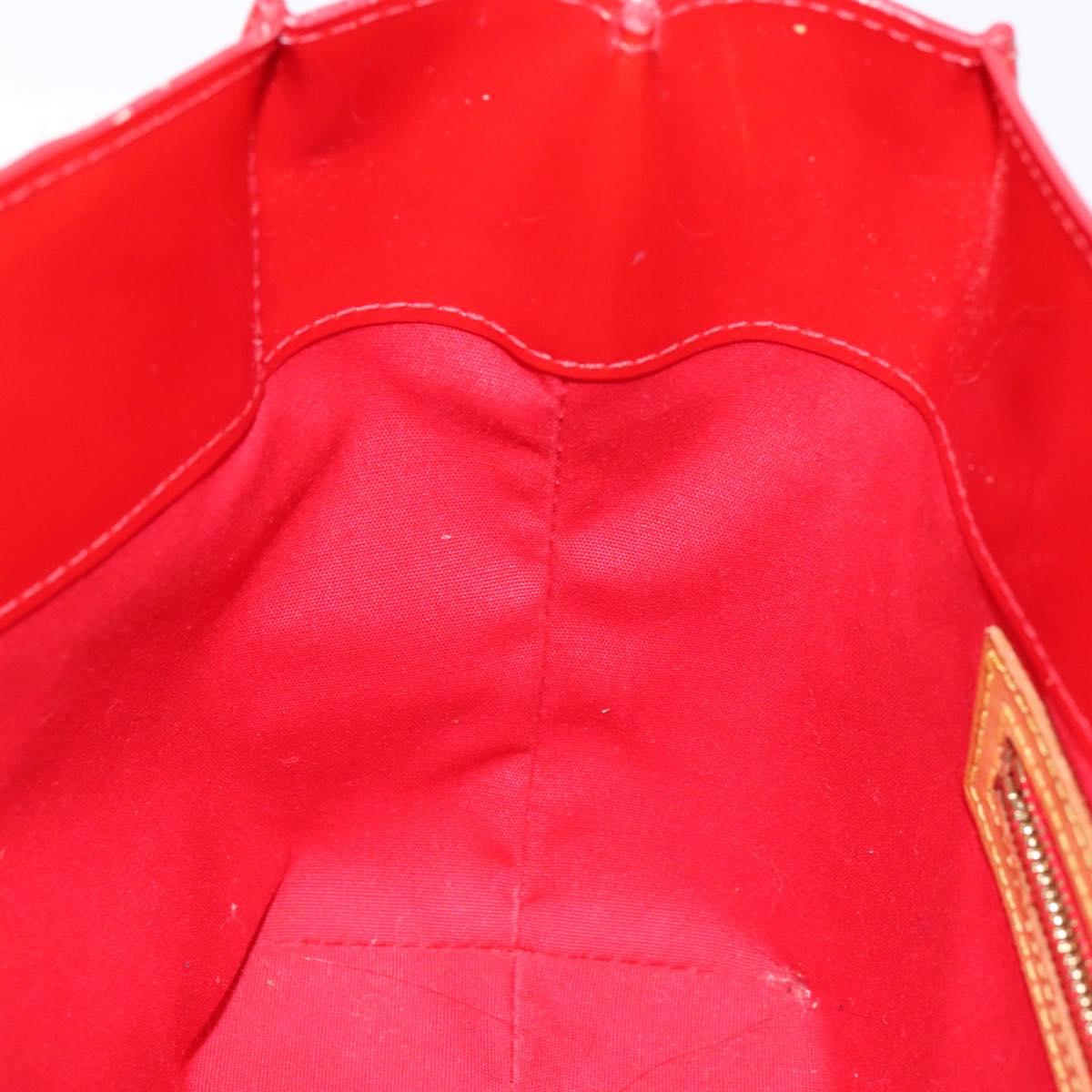 LOUIS VUITTON Monogram Vernis Reade PM Hand Bag Red Rouge M91088 LV Auth 139121