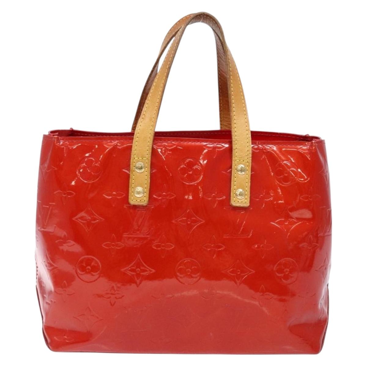LOUIS VUITTON Monogram Vernis Reade PM Hand Bag Red Rouge M91088 LV Auth 139121
