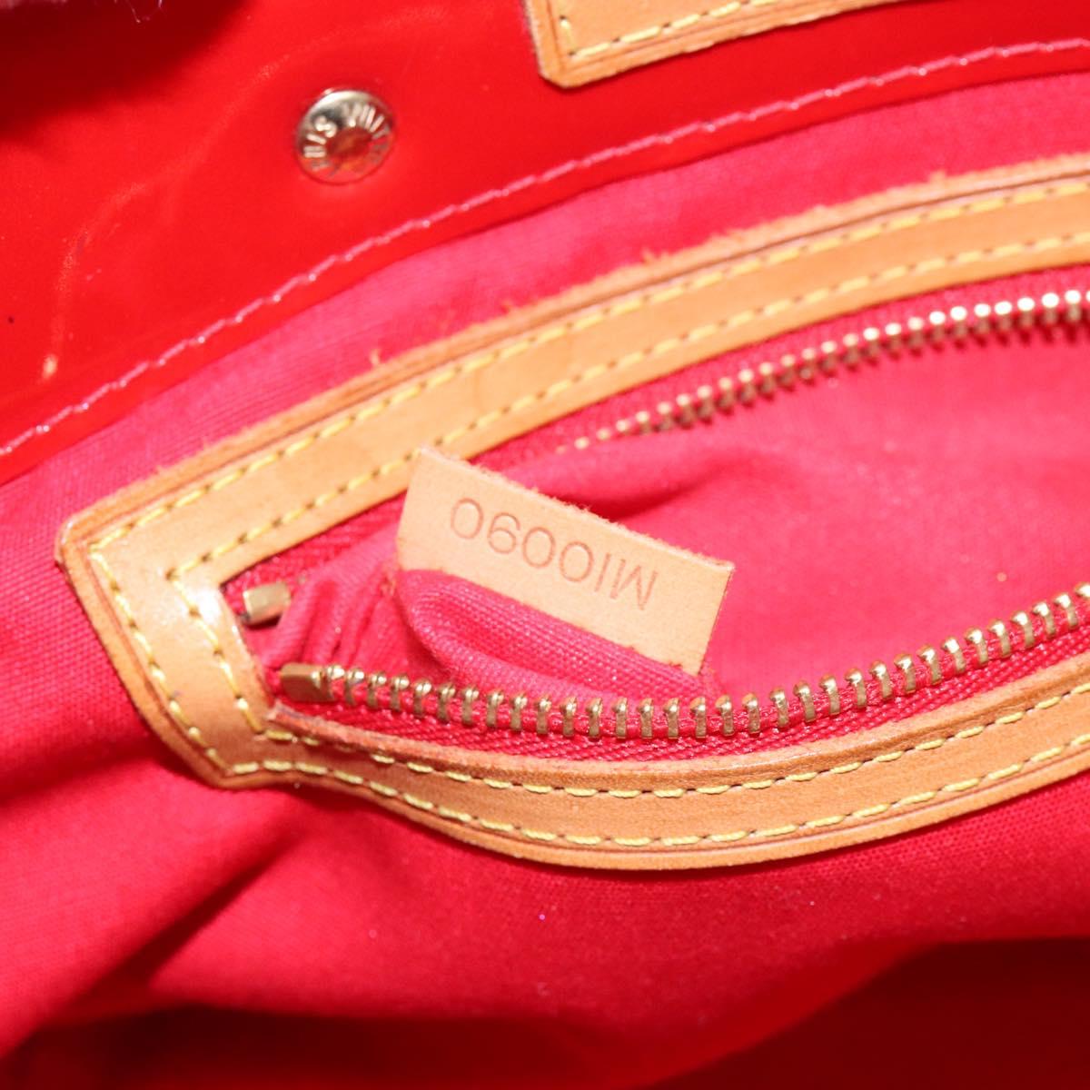 LOUIS VUITTON Monogram Vernis Reade PM Hand Bag Red Rouge M91088 LV Auth 139121