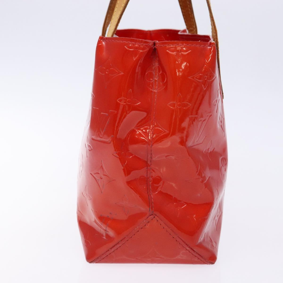 LOUIS VUITTON Monogram Vernis Reade PM Hand Bag Red Rouge M91088 LV Auth 139121