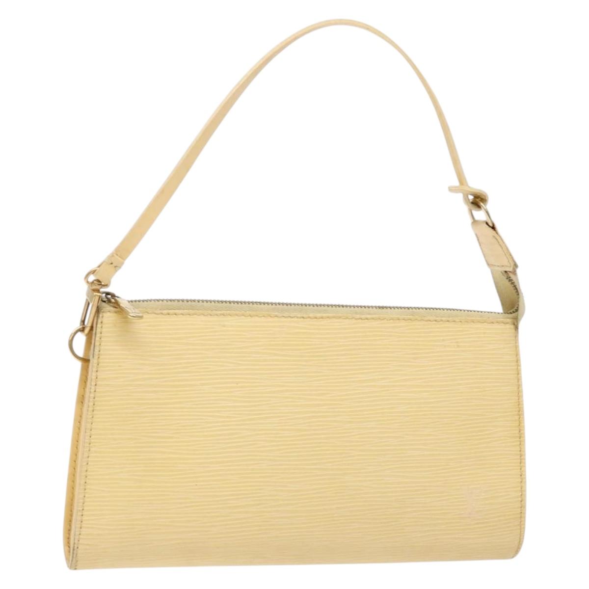 LOUIS VUITTON Epi Pochette Accessoires Pouch Vanilla M5294A LV Auth 139123