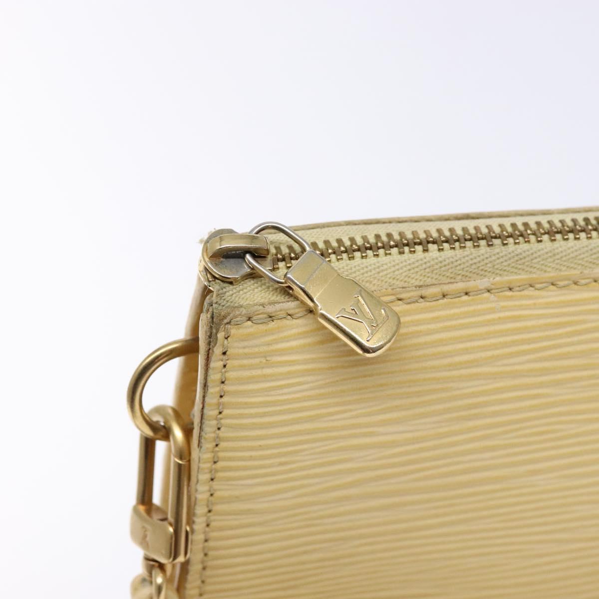 LOUIS VUITTON Epi Pochette Accessoires Pouch Vanilla M5294A LV Auth 139123