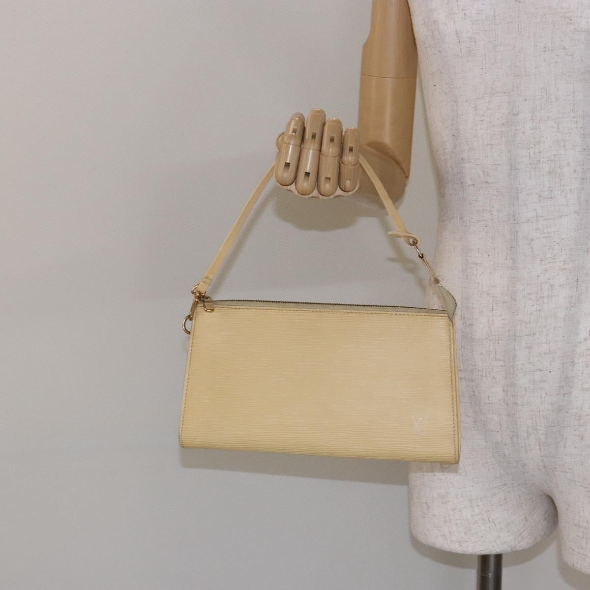 LOUIS VUITTON Epi Pochette Accessoires Pouch Vanilla M5294A LV Auth 139123
