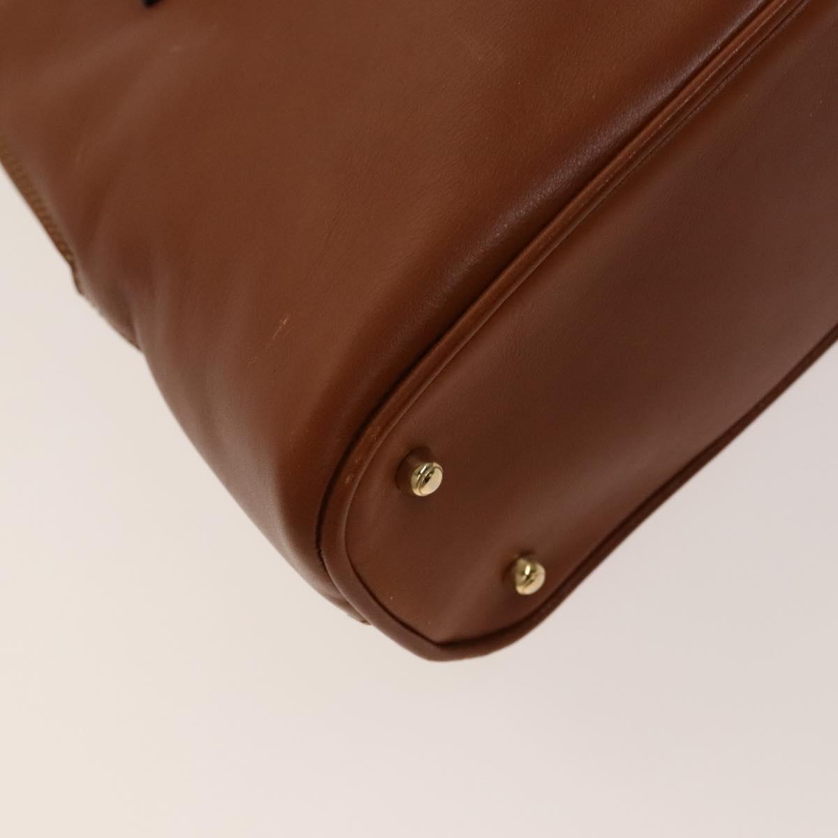 GUCCI Bamboo Hand Bag Leather 2way Brown Gold 000 122 0290 Auth 139126