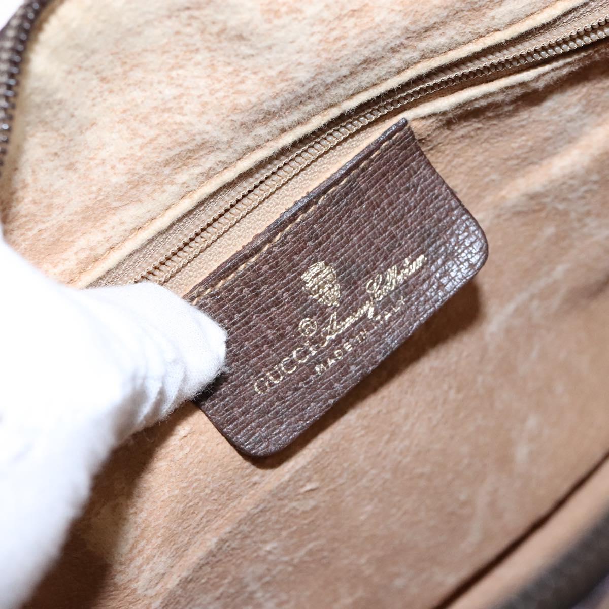 GUCCI GG Supreme Web Sherry Line Hand Bag PVC Beige Gold 40 02 006 Auth 139140