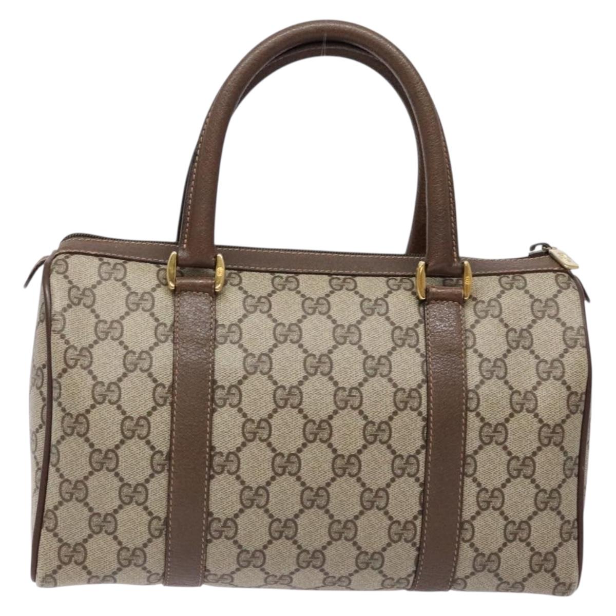 GUCCI GG Supreme Web Sherry Line Hand Bag PVC Beige Gold 40 02 006 Auth 139140