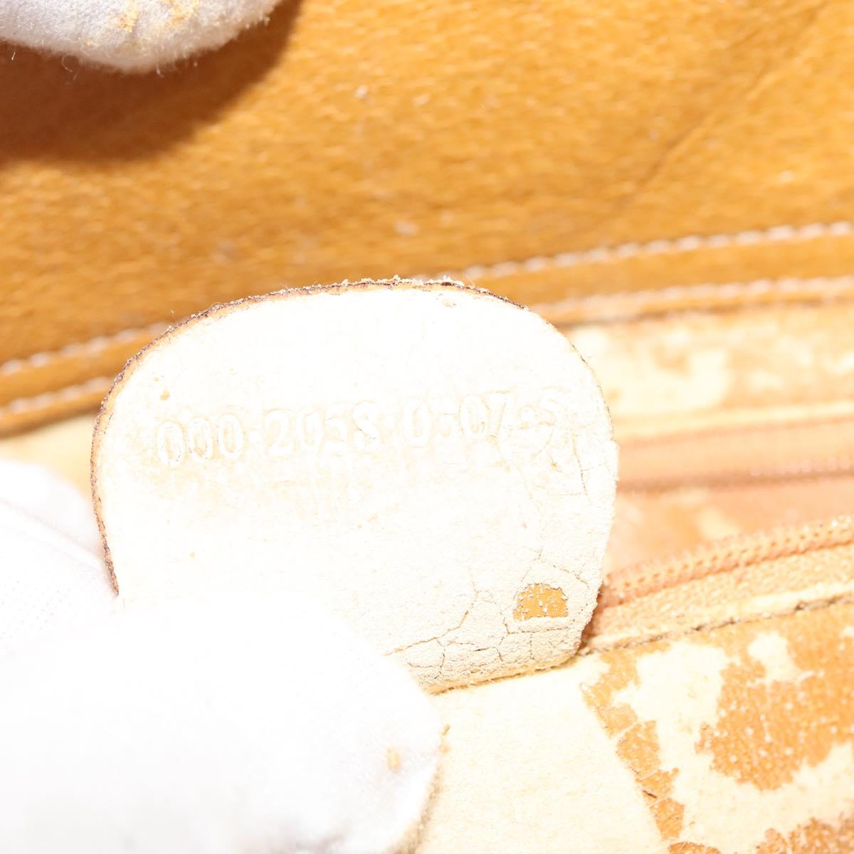 GUCCI Hand Bag Leather 2way Beige Silver 000 2058 03075 Auth 139141