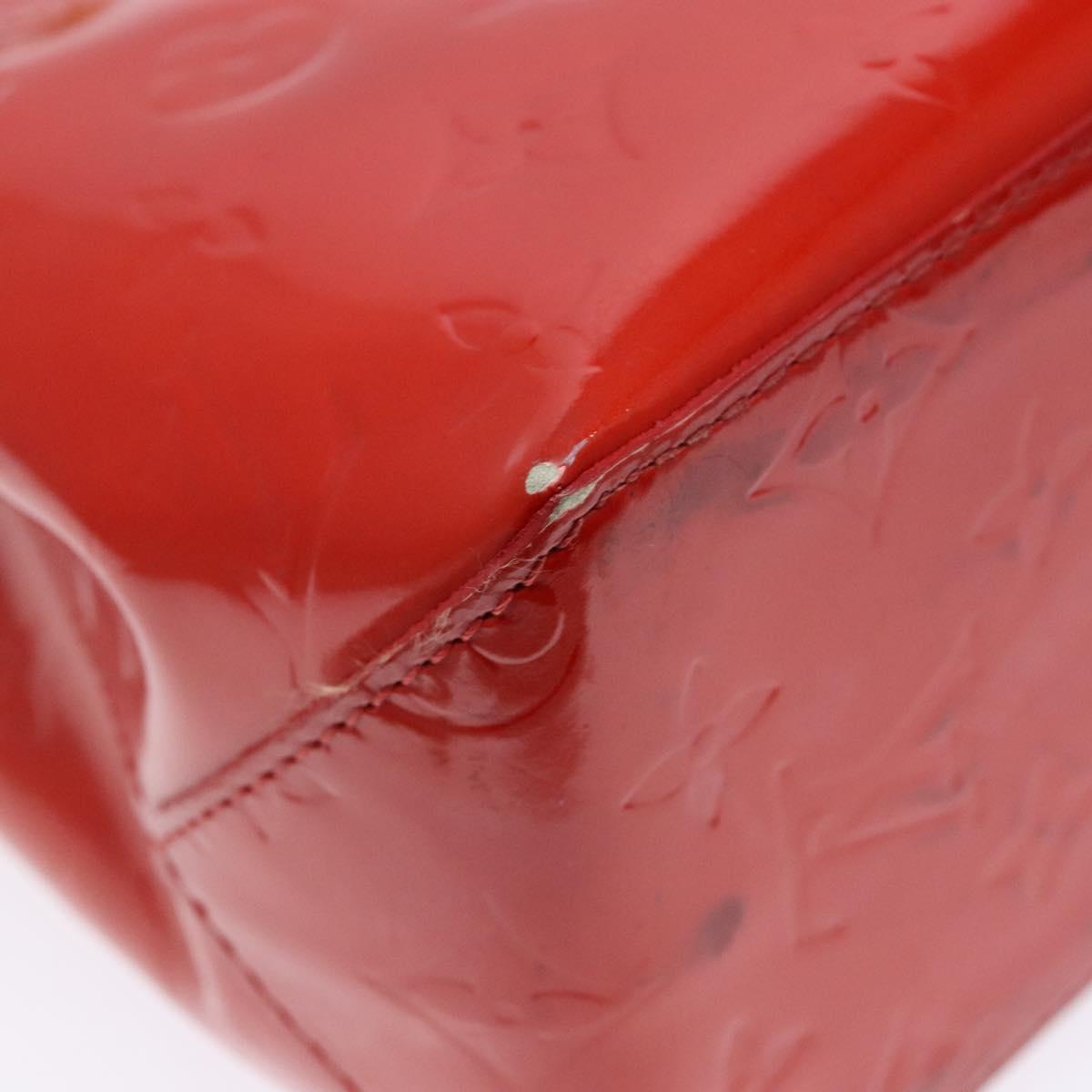 LOUIS VUITTON Monogram Vernis Reade PM Hand Bag Red Rouge M91088 LV Auth 139143
