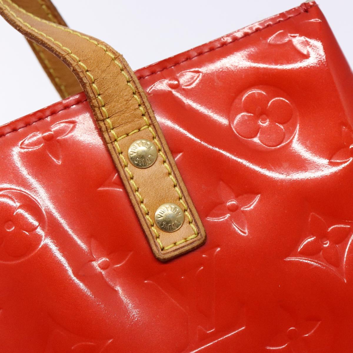 LOUIS VUITTON Monogram Vernis Reade PM Hand Bag Red Rouge M91088 LV Auth 139143
