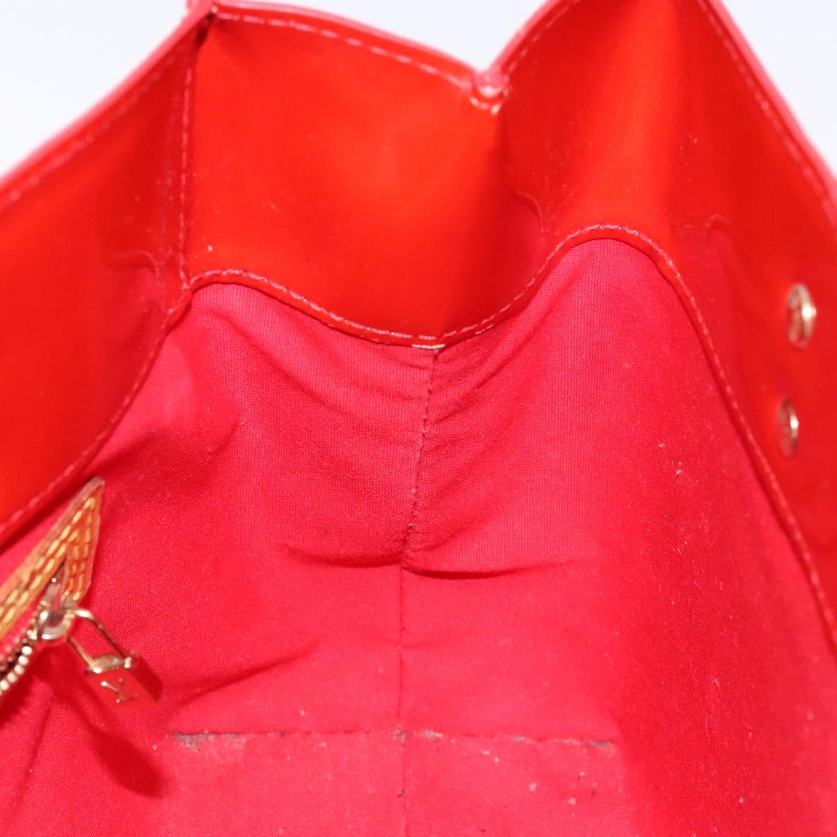 LOUIS VUITTON Monogram Vernis Reade PM Hand Bag Red Rouge M91088 LV Auth 139143